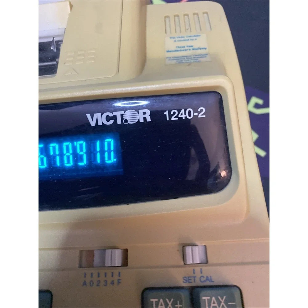 Victor 1240-2 Desktop Electronic Printer and Calculator Multiple Colors G1